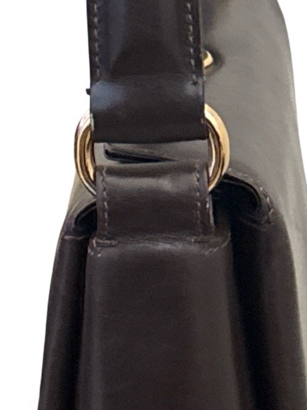 Vintage Gucci Brown Leather Top Handle Shoulder Bag Gold Turn Lock Purse - Picture 16 of 16